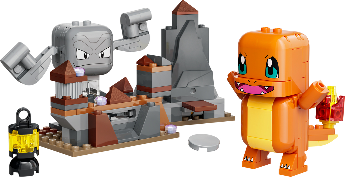 Zestaw LEGO Charmander and Geodude's Cavern Clash