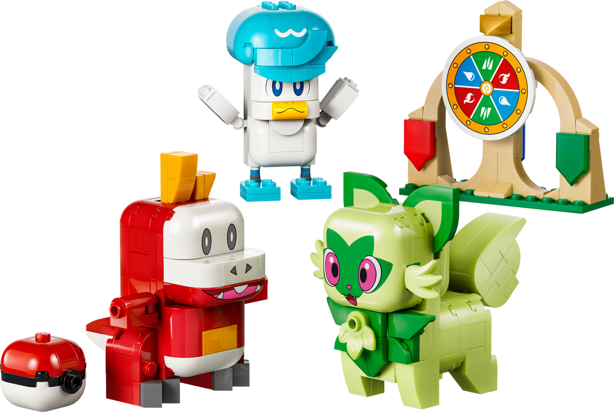 Zestaw LEGO Sprigatito, Fuecoco and Quaxly Battle