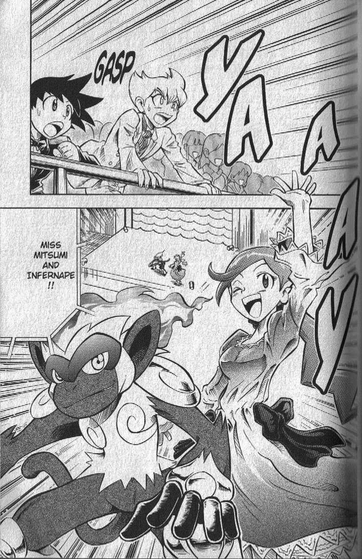 Czarno-biała plansza rozdziału DPA006 serii Pokémon Diamond and Pearl Adventure!