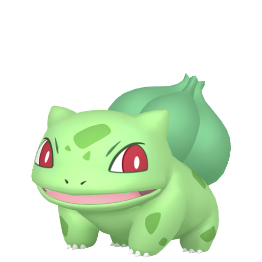 Bulbasaur — duży render postaci w wariancie shiny