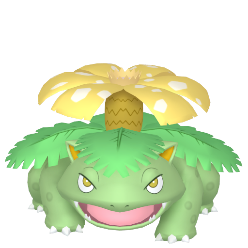 Venusaur — duży render postaci w wariancie shiny