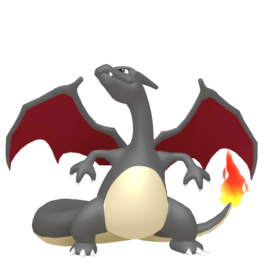 Charizard — duży render postaci w wariancie shiny