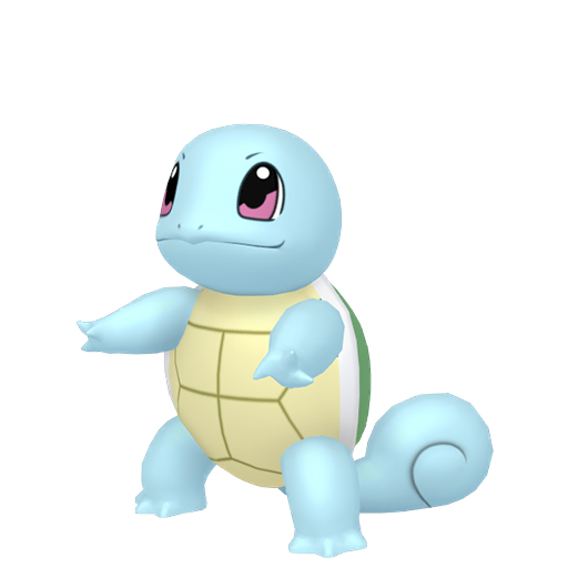 Squirtle — duży render postaci w wariancie shiny
