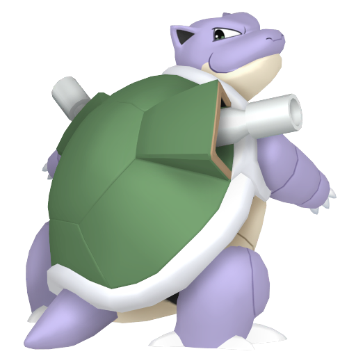 Blastoise — duży render postaci w wariancie shiny