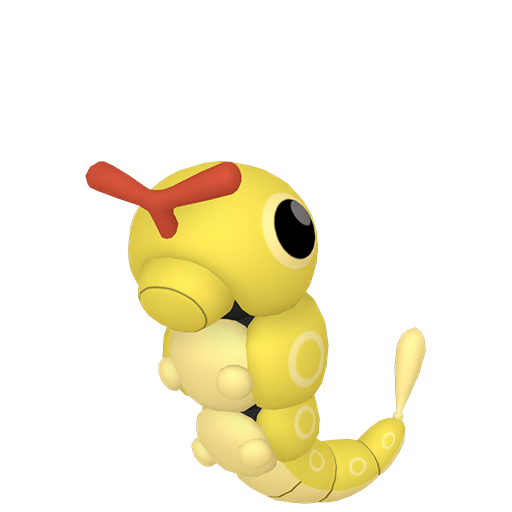 Caterpie — duży render postaci w wariancie shiny