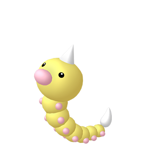 Weedle — duży render postaci w wariancie shiny