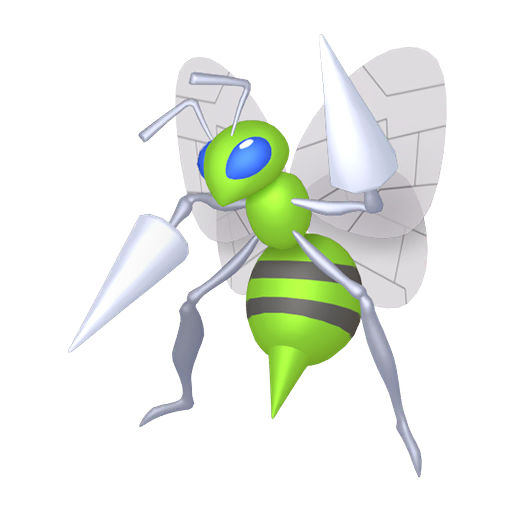 Beedrill — duży render postaci w wariancie shiny