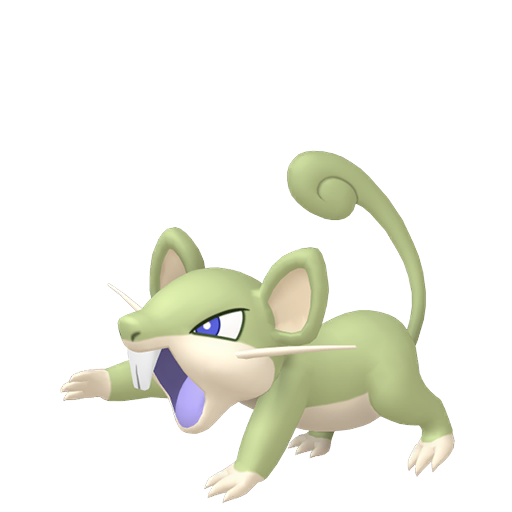 Rattata — duży render postaci w wariancie shiny