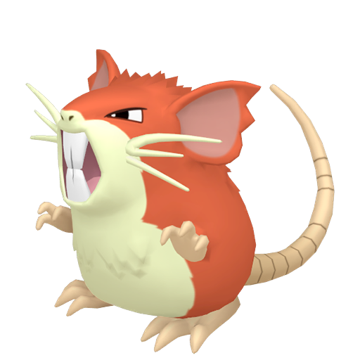 Raticate — duży render postaci w wariancie shiny
