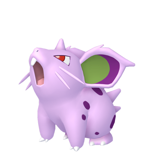 Nidoran♀ — duży render postaci w wariancie shiny