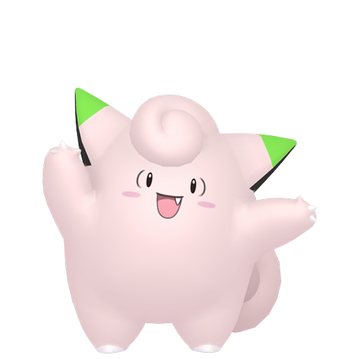Clefairy — duży render postaci w wariancie shiny