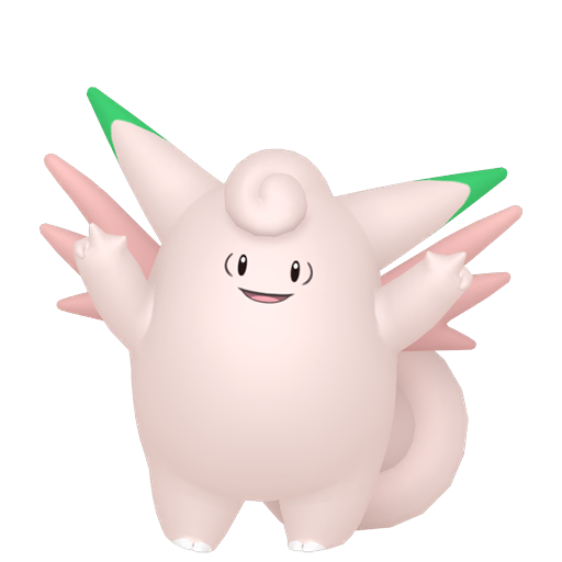 Clefable — duży render postaci w wariancie shiny