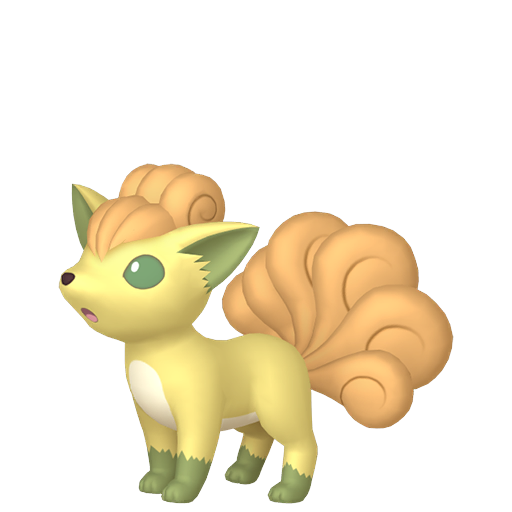 Vulpix — duży render postaci w wariancie shiny