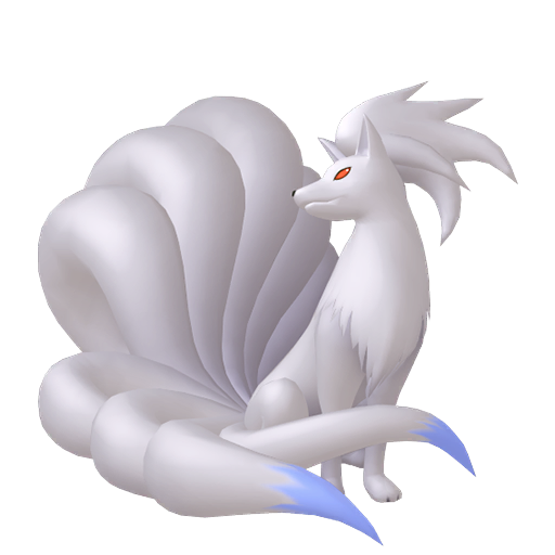 Ninetales — duży render postaci w wariancie shiny