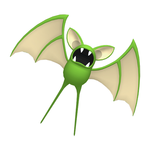 Zubat — duży render postaci w wariancie shiny