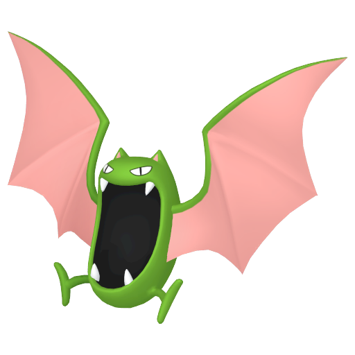 Golbat — duży render postaci w wariancie shiny