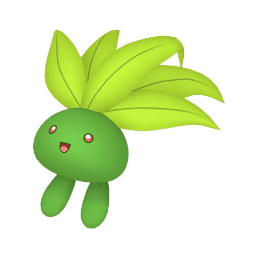 Oddish — duży render postaci w wariancie shiny
