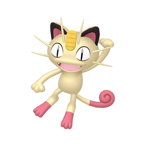 Meowth — duży render postaci w wariancie shiny