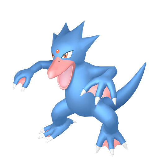 Golduck — duży render postaci w wariancie shiny