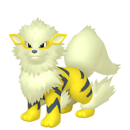 Arcanine — duży render postaci w wariancie shiny