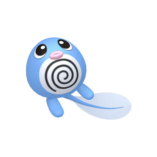 Poliwag — duży render postaci w wariancie shiny
