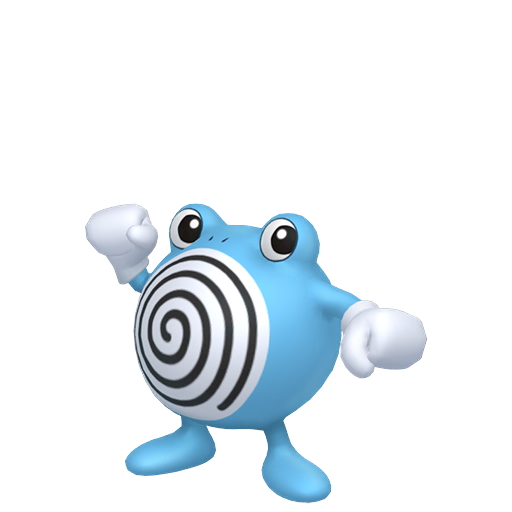 Poliwhirl — duży render postaci w wariancie shiny