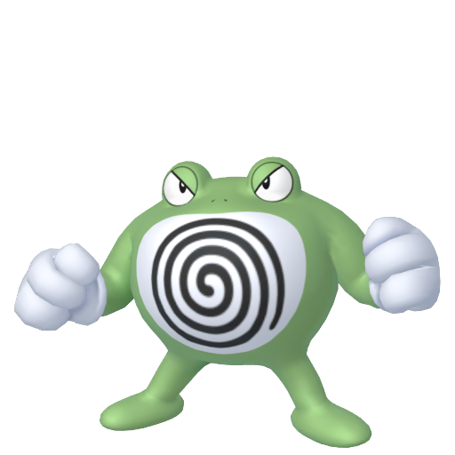 Poliwrath — duży render postaci w wariancie shiny