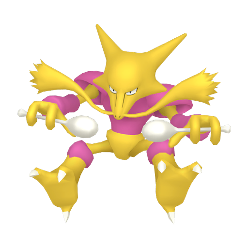 Alakazam — duży render postaci w wariancie shiny