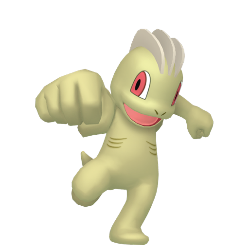 Machop — duży render postaci w wariancie shiny