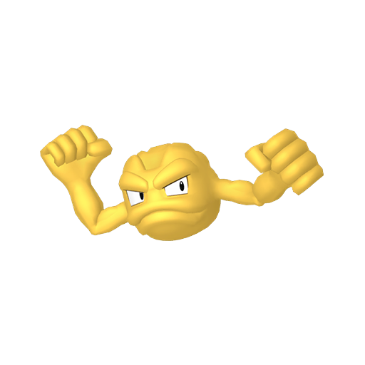 Geodude — duży render postaci w wariancie shiny