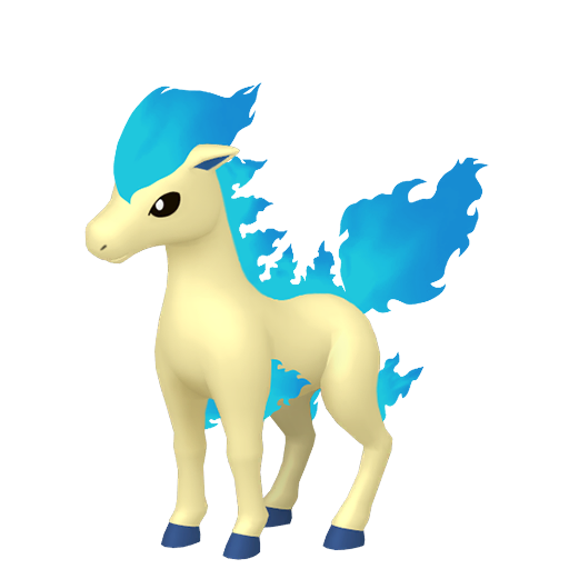 Ponyta — duży render postaci w wariancie shiny