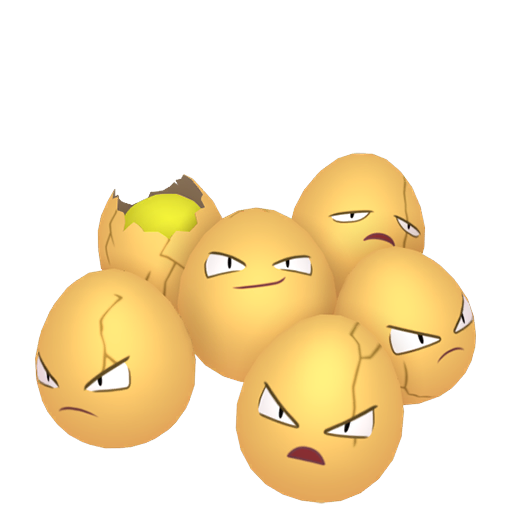 Exeggcute — duży render postaci w wariancie shiny