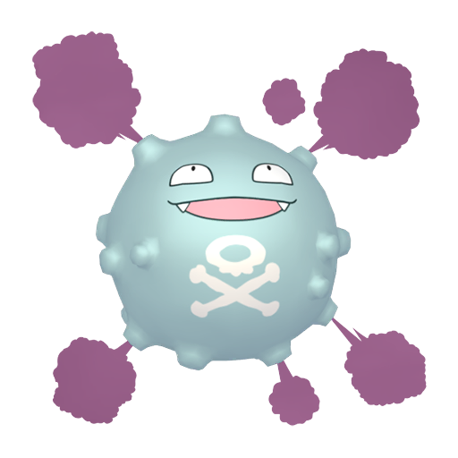 Koffing — duży render postaci w wariancie shiny