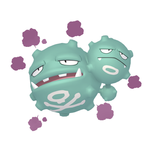Weezing — duży render postaci w wariancie shiny