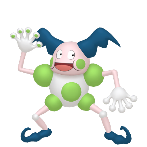 Mr. Mime — duży render postaci w wariancie shiny