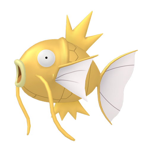 Magikarp — duży render postaci w wariancie shiny
