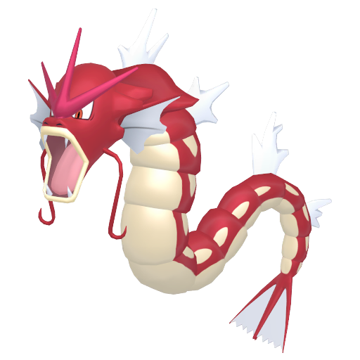 Gyarados — duży render postaci w wariancie shiny