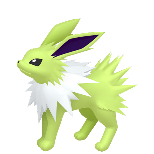 Jolteon — duży render postaci w wariancie shiny