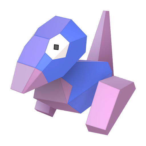 Porygon — duży render postaci w wariancie shiny