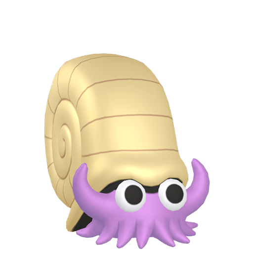 Omanyte — duży render postaci w wariancie shiny