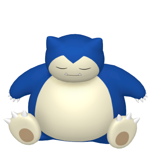 Snorlax — duży render postaci w wariancie shiny