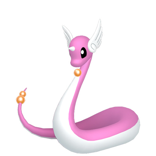 Dragonair — duży render postaci w wariancie shiny