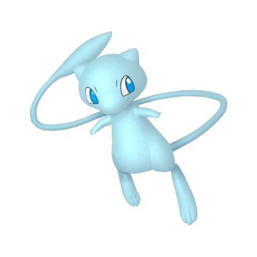 Mew — duży render postaci w wariancie shiny