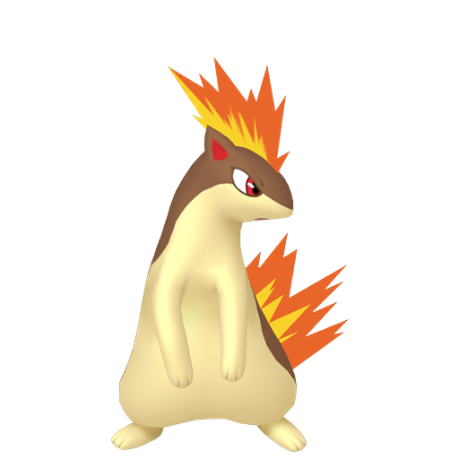 Quilava — duży render postaci w wariancie shiny