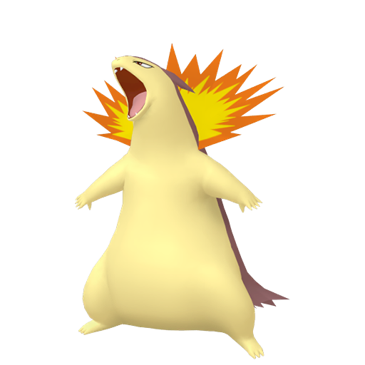Typhlosion — duży render postaci w wariancie shiny