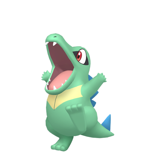 Totodile — duży render postaci w wariancie shiny