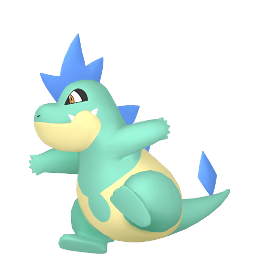 Croconaw — duży render postaci w wariancie shiny