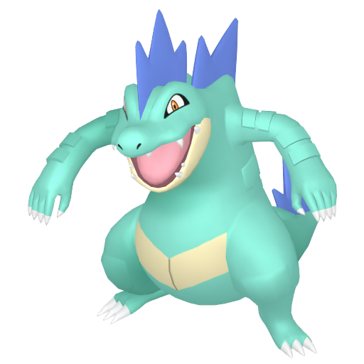 Feraligatr — duży render postaci w wariancie shiny