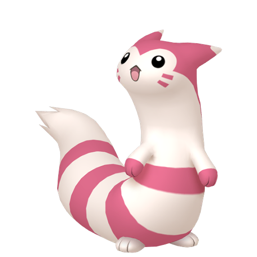 Furret — duży render postaci w wariancie shiny