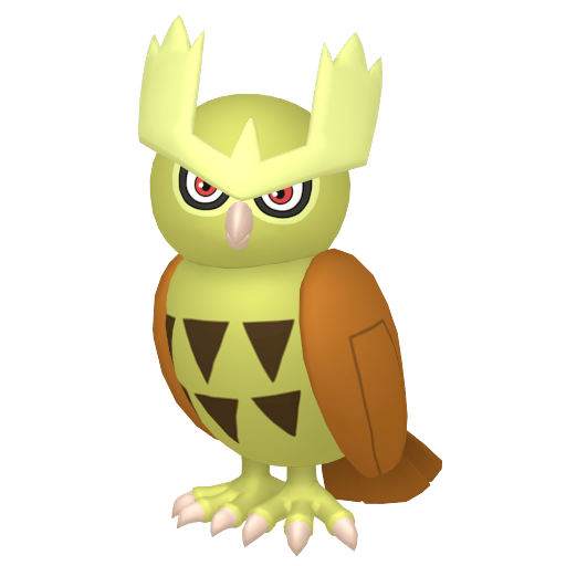 Noctowl — duży render postaci w wariancie shiny